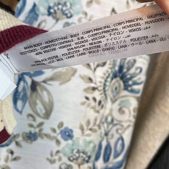 Ariat Women's green and cream Striped Sweater. Size medium. Cactus embroidery. - Picture 5 of 6